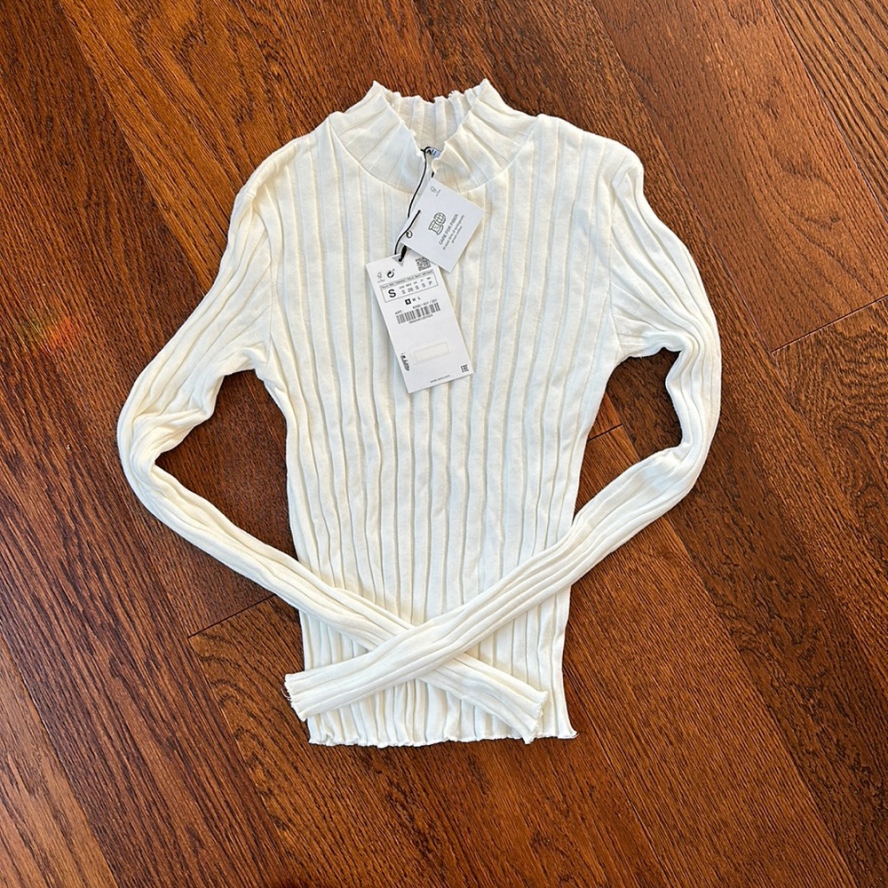 Zara Ribbed Turtleneck Top NWT